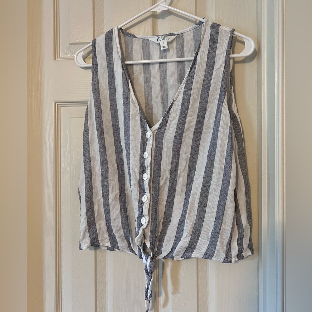 Linen crop shirt